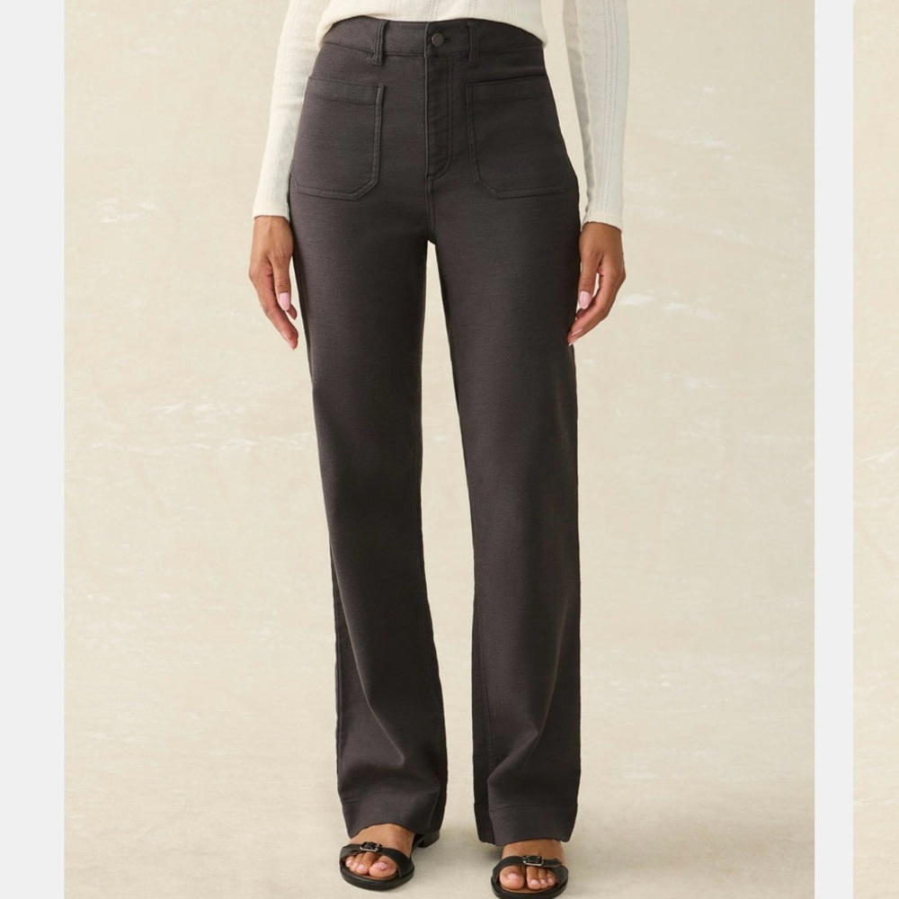 FAHERTY Stretch Terry Jeans Slim flare leg Grey Sz 27 NWOT